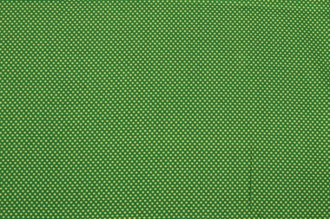 Bavlnená zelená látka s potlačou bodiek 6483/025