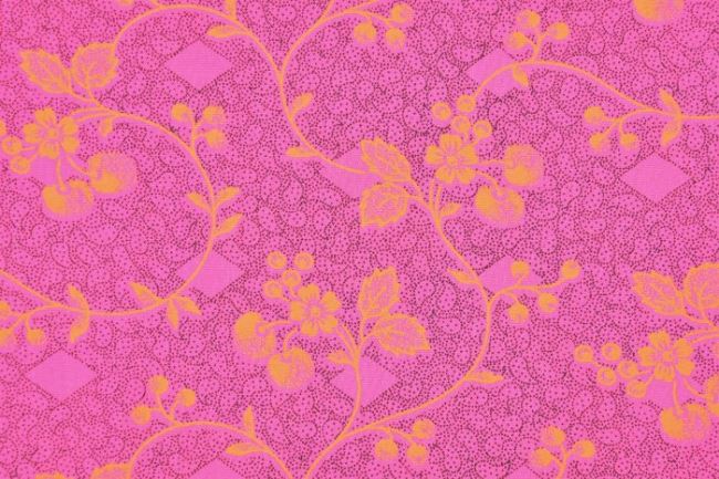 Americká bavlna na patchwork s oranžovými kvetmi 199PYOPM/138