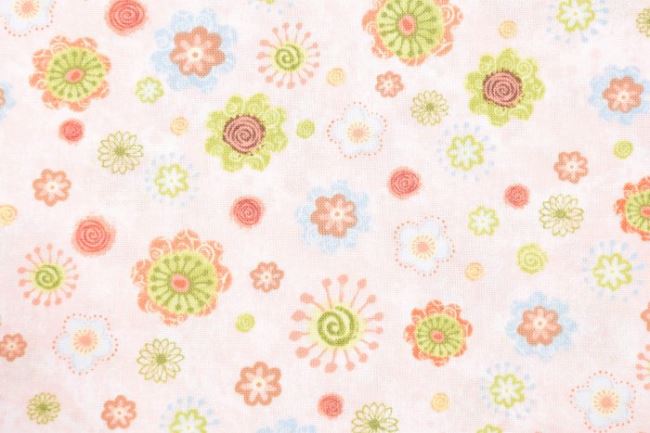 Americká bavlna na patchwork s maľovanými kvetmi 199PYOPM/93