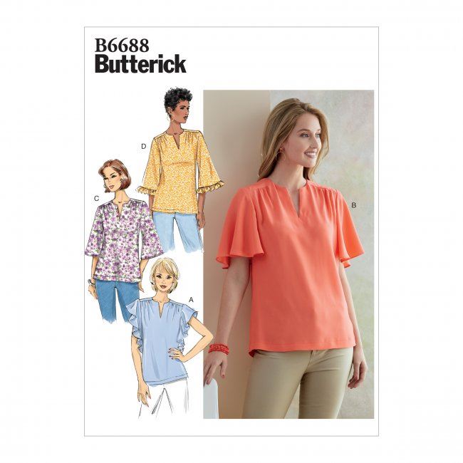 Strih Butterick na dámske tričko vo veľkosti 36-44 B6688-A5