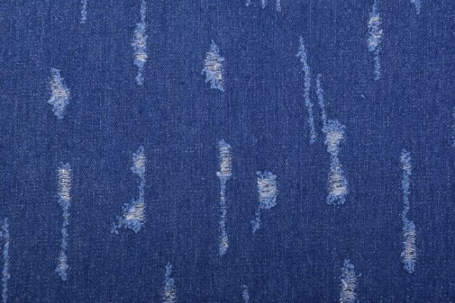 Džínsovina v modrej farbe so striebornými niťami 10022/008