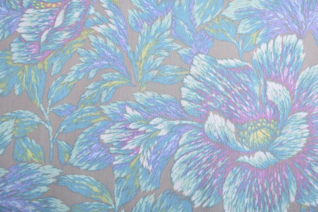 Americká bavlna na patchwork s potlačou veľkých kvetín 199PYOPM/141