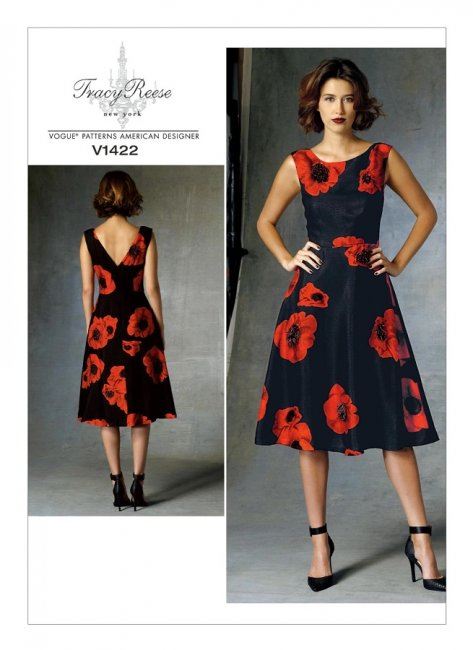 Strih Vogue na dámske šaty vo veľ. 32-40 V1422-A5