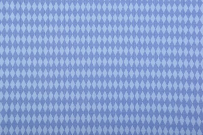 Bavlnený úplet v modrej farbe s potlačou kosoštvorcov 03482/006
