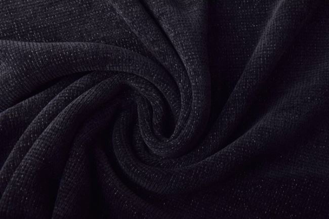 Ženilková pletenina v čiernej farbe s metalickými niťami 17012/999