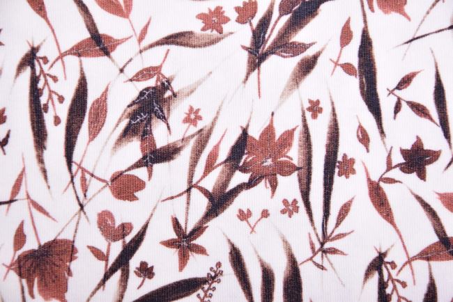 Bavlnený úplet v smotanovej farbe s digitálnou potlačou 186520