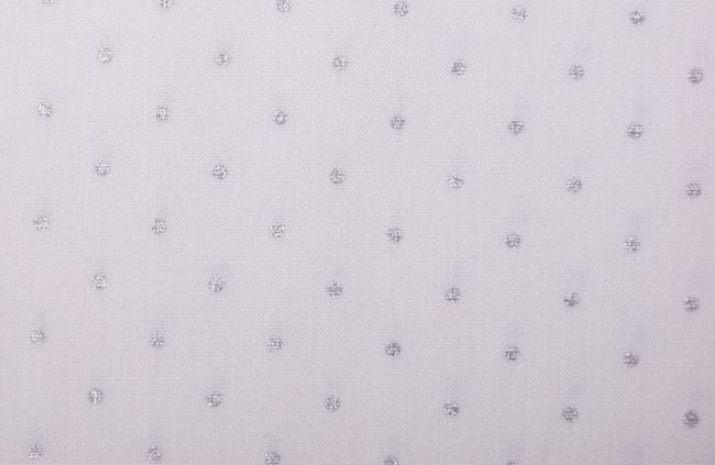 Vianočná látka z bavlny v bielej farbe s potlačou drobných bodiek 12700/050