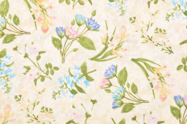 Americká bavlna na patchwork s lúčnymi kvetmi 199PYOPM/118