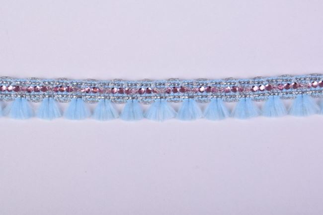 Modré strapce na ozdobnom pásiku s kamienkami 40466