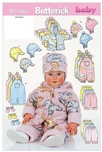 Strih Butterick detské oblečenie vo veľkosti Nb-Med B5584-NB