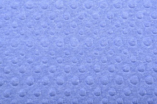 Teplákovina v modrom melíri s vytlačeným vzorom bodiek 129.930/5027