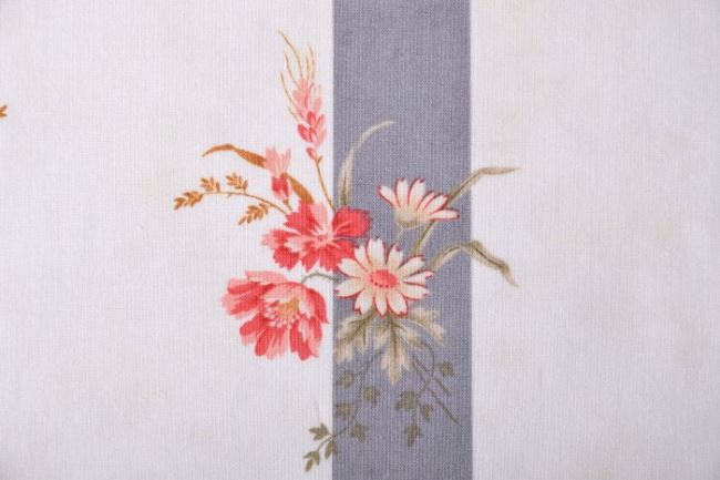 Americká bavlna na patchwork z kolekcie 3 Sisters s kvetmi 4066-15