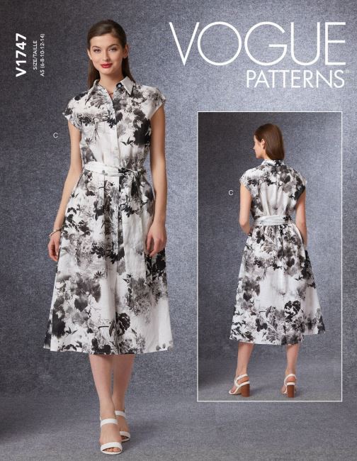 Strih Vogue na luxusné šaty vo veľ. 32-40 V1747-A5