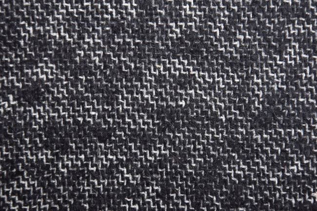 Vlnená kabátová látka v čierno bielej farbe NS274