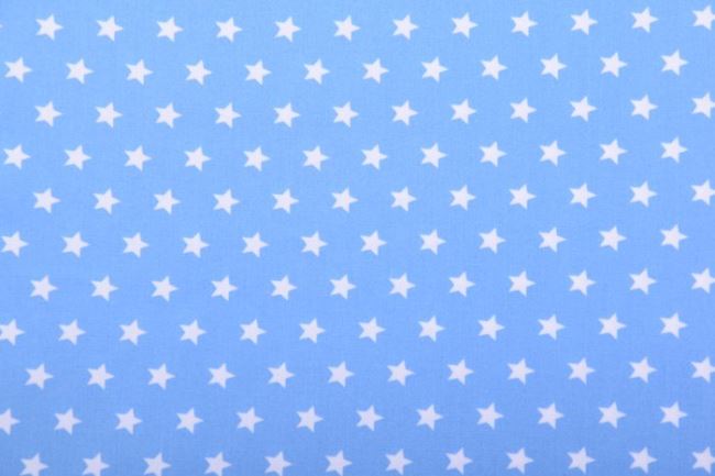 Bavlnená látka vo svetlo modrej farbe s potlačou hviezdičky KC0072-005