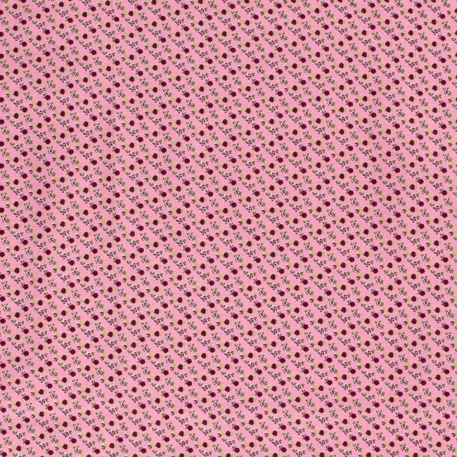Popelín v ružovej farbe s potlačou drobných kvetov 15550/014