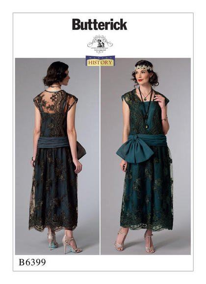 Strih Butterick na dámske historické šaty vo veľkosti 32-40 B6399-A5