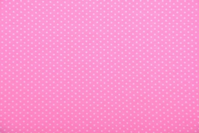 Bavlnený úplet v ružovej farbe s drobnými bodkami 08005/012
