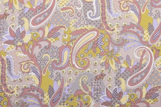 Americká bavlna na patchwork v tlmených farbách s ornamentmi 199PYOPM/13