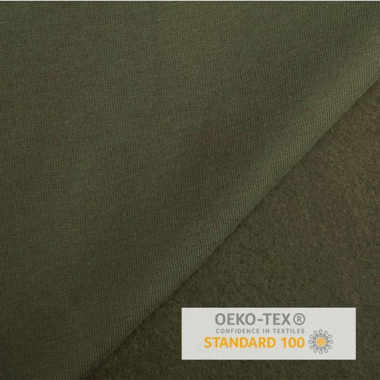 Počesaná teplákovina French Terry v khaki farbe RS0202/027D