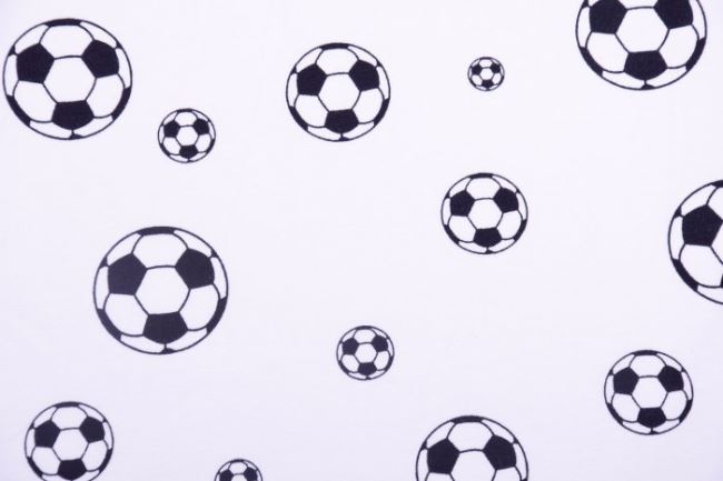 Bavlnený úplet v bielej farbe s futbalovou loptou 11326/050