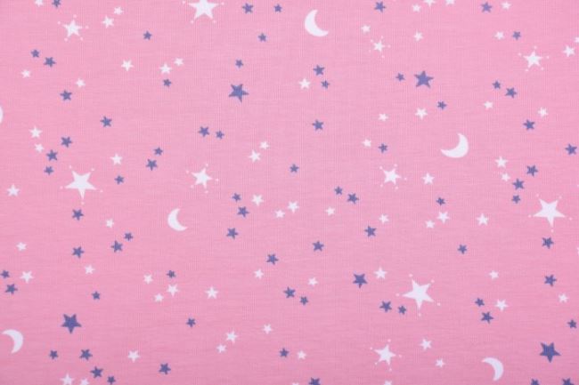 Bavlnený úplet v ružovej farbe s hviezdičkami KC1304-013