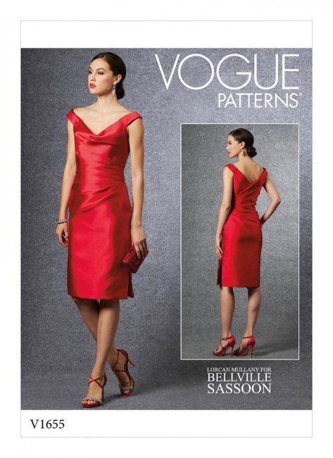 Strih Vogue na šaty s riasením vo veľ. 32-40 V1655-A5