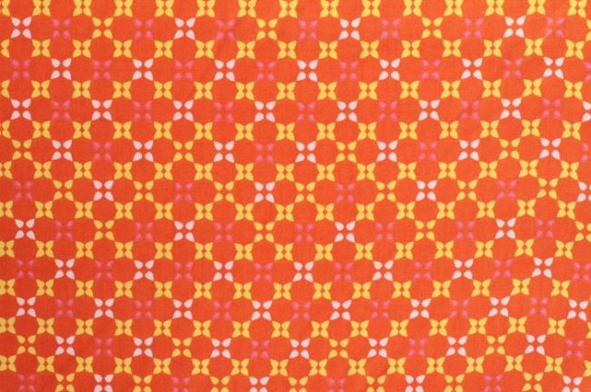 Oranžová bavlna so vzorom 6509/36