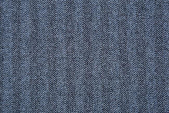 Kabátová látka v modrej farbe so vzorom rybia kosť 16212/006
