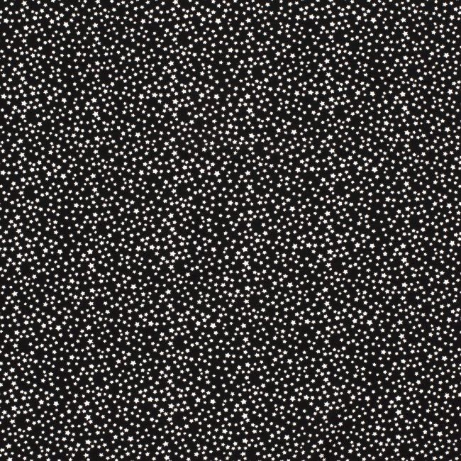 Viskózová látka čiernej farby s hviezdičkami 12446/069