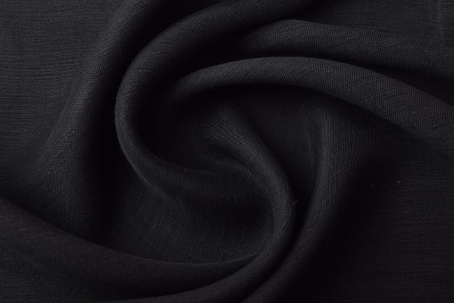 Cupro s prímesou ľanu v čiernej farbe Q11448-003