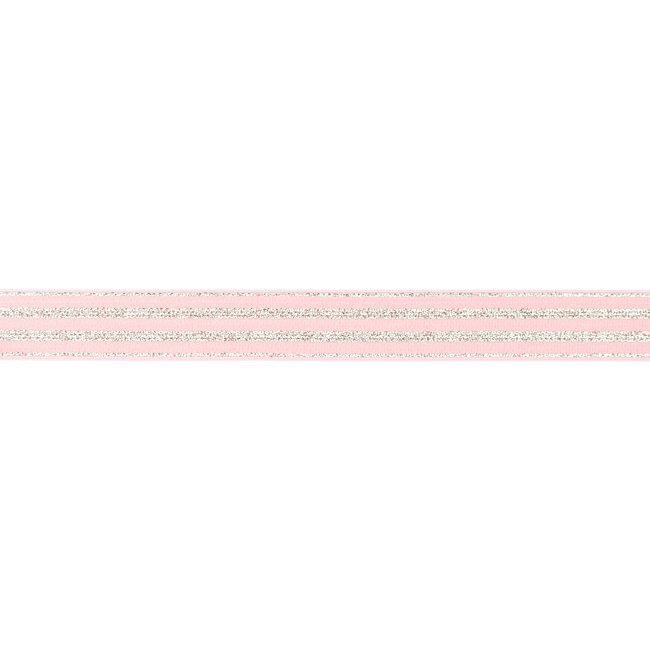 Ozdobná guma v ružovej farbe s pruhmi 2cm 31854