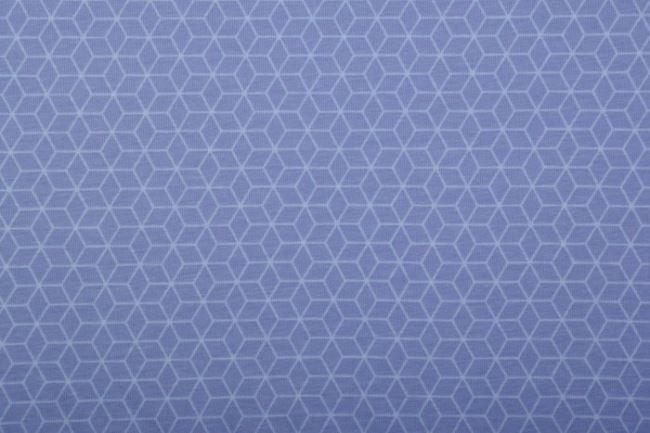 Bavlnený úplet v modrej farbe s geometrickou potlačou 3480/006