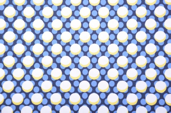 Strečová bavlna v modrej farbe s bodkami Q11402-073