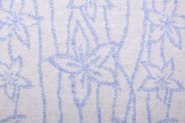 Silnejší úplet v modrej farbe se vzorom kvetov PAR06