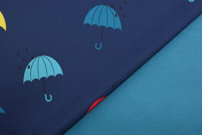 Softshell v modrej farbe s potlačou dáždnikov KC8197-109