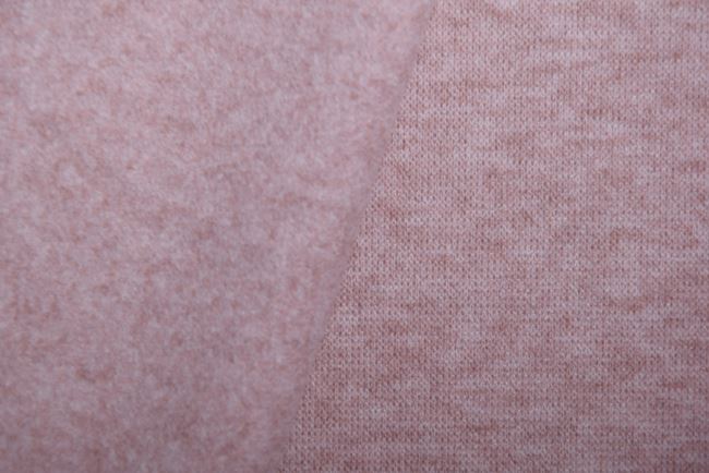 Počesaná pletenina vo svetlo ružovom melíre Q22418-012D