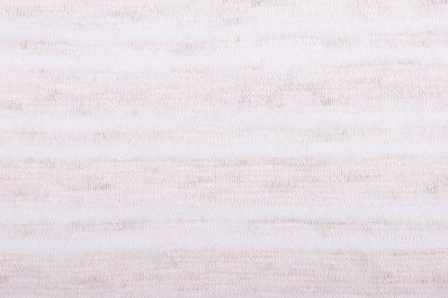 Pletenina v smotanovej farbe s tkaným vzorom pruhov BP5819
