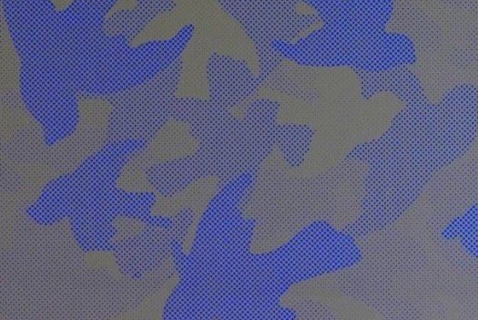 Šusťákovina s reflexným vzorom vtáčikov v modrej farbe 132.691/5027