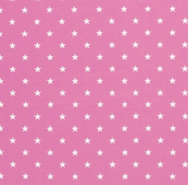 Bavlnený úplet v ružovej farbe s potlačou hviezdičiek 11811/012