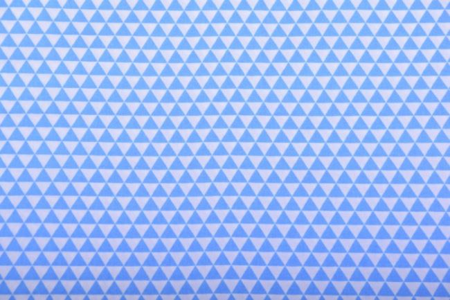 Bavlna modrá s trojuholníkmi KC0158-001
