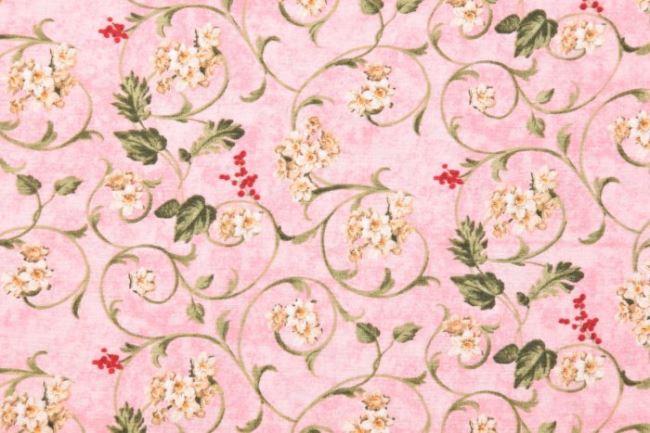 Americká bavlna na patchwork s ornamentmi a kvetmi 199PYOPM/68