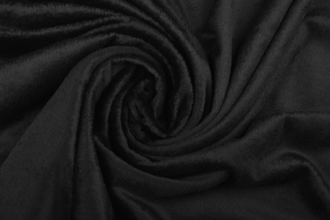 Hladký minky fleece v čiernej farbe 07430/069