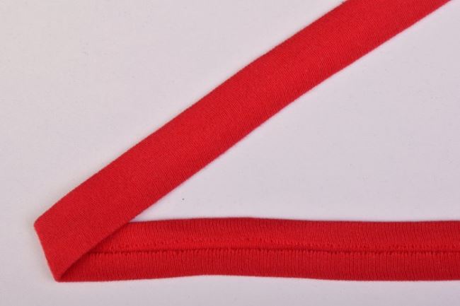 Bavlnený šikmý prúžok v červenej farbe 42728