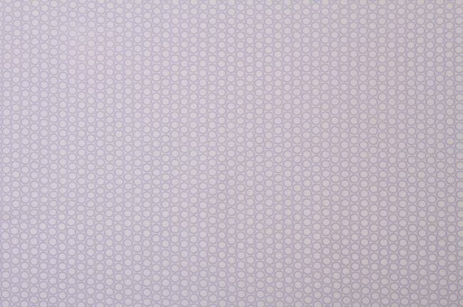 Bavlna v bielej farbe so vzorom fialových koliesok 6507/043