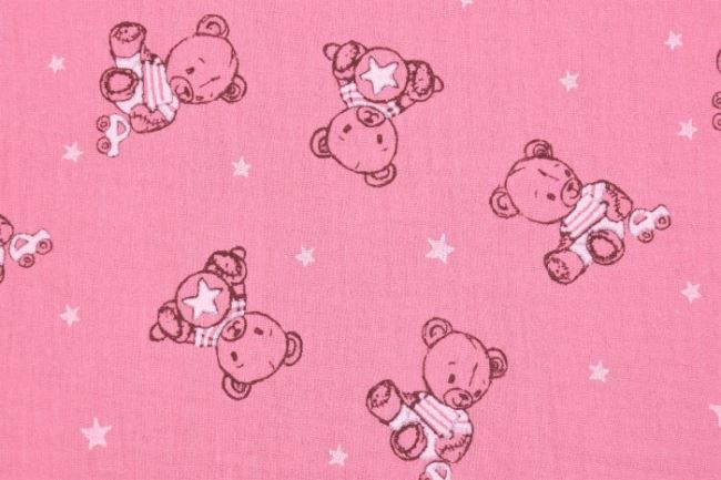 Mušelín v ružovej farbe s medvedíkmi 133251.5021