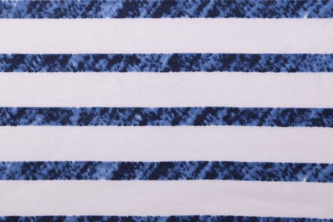 Bavlnený úplet so vzorom modrých pruhov PAR171