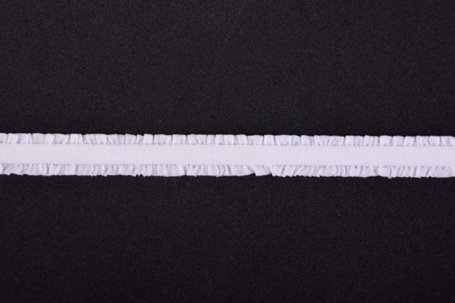 Lemovacia guma s volánmi v bielej farbe o šírke 1,2 cm 43519