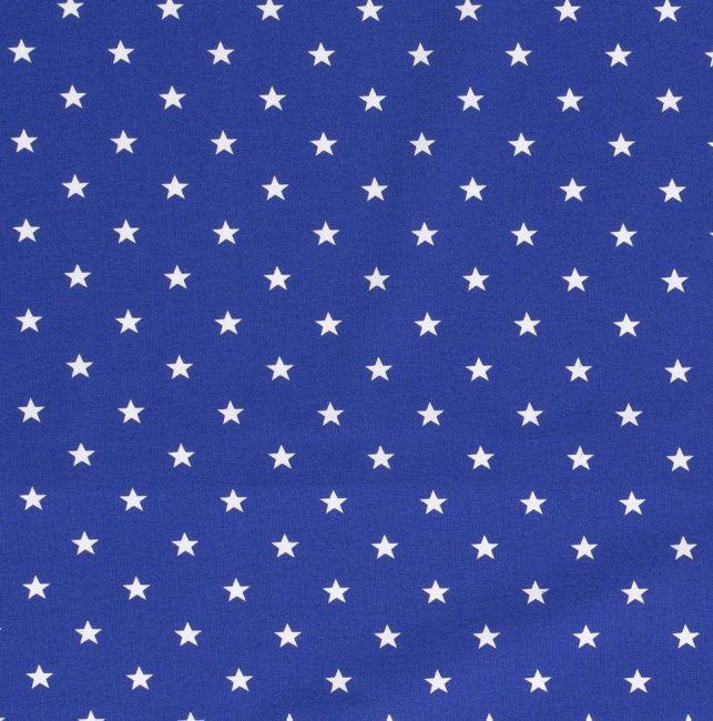 Bavlnený úplet vo farbe kráľovská modrá s potlačou hviezdičiek 11811/005