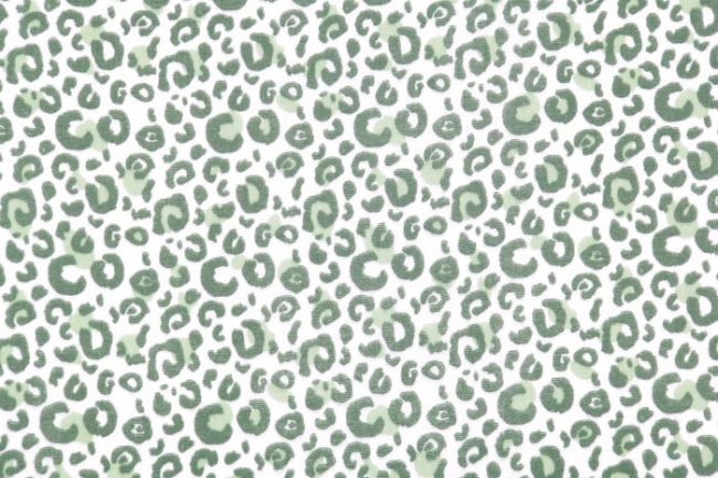 Dvojitá gázovina v bielej farbe so zeleným zvieracím vzorom 182306
